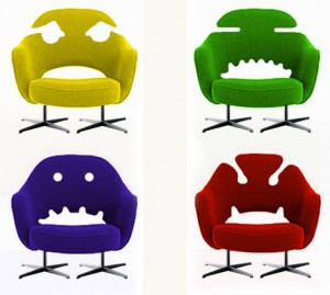 These chairs remind me of one of the first computer games I played as a child – Pacman. Image: http://tinyurl.com/9ny6mq2